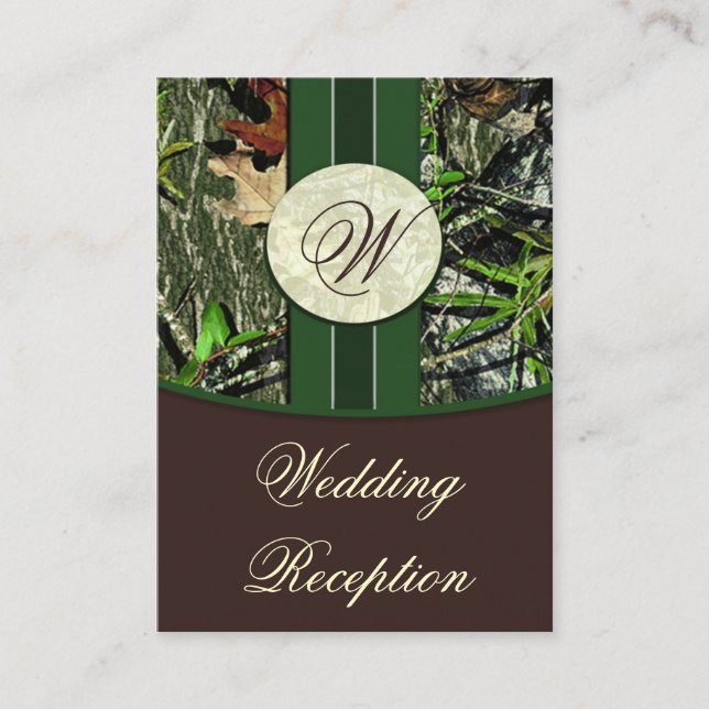Braun & Hunter Grüne Camouflage Hochzeitskarten Begleitkarte (Vorderseite)