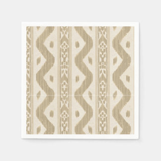 Braun Ikat-Streifen auf Creme, Quiet Bar Serviette