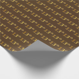 Braun, Imitate Gold 13. (Dreizehnte) Veranstaltung Geschenkpapier
