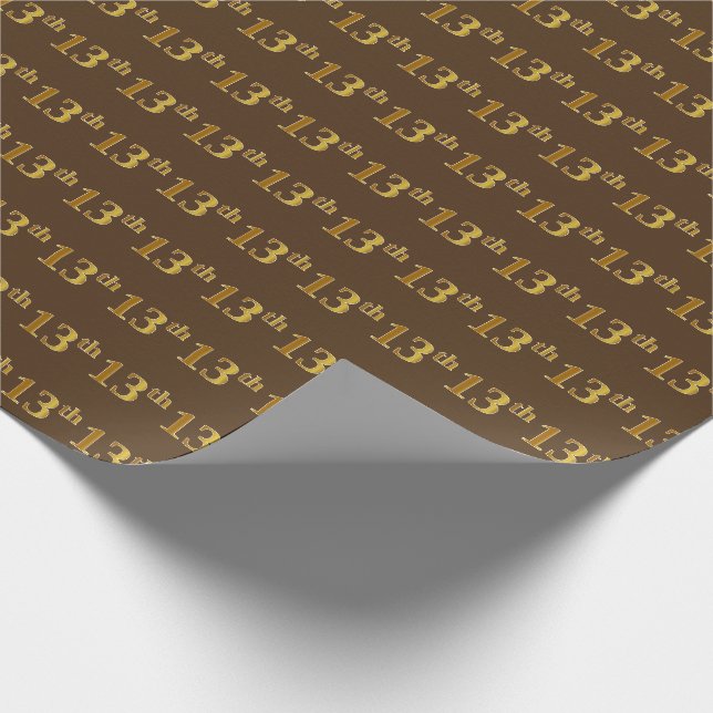 Braun, Imitate Gold 13. (Dreizehnte) Veranstaltung Geschenkpapier (Ecke)