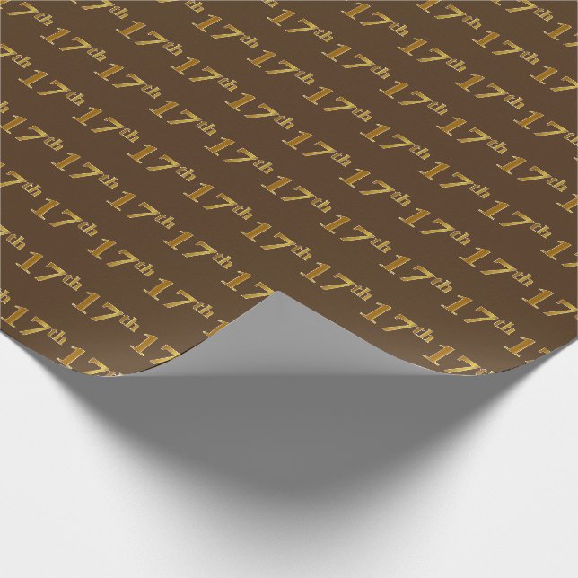 Braun, Imitate Gold 17. (siebzehnte) Veranstaltung Geschenkpapier (Ecke)