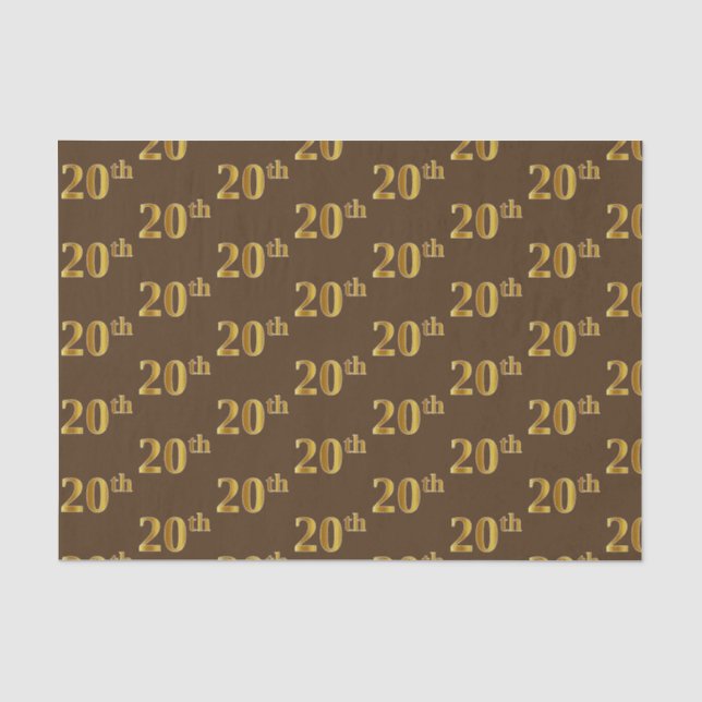 Braun, Imitate Gold 20. (Zwanzigste) Veranstaltung Seidenpapier (Vorderseite)