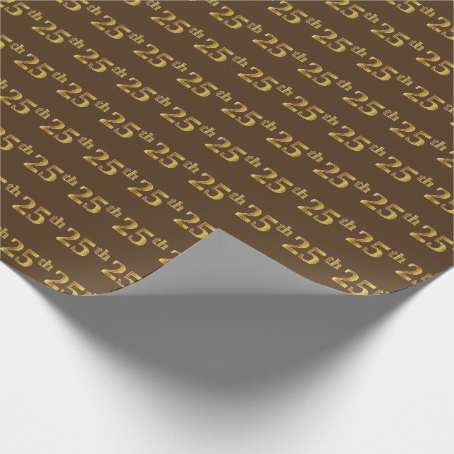 Braun, Imitate Gold 25. (25.) Veranstaltung Geschenkpapier (Ecke)
