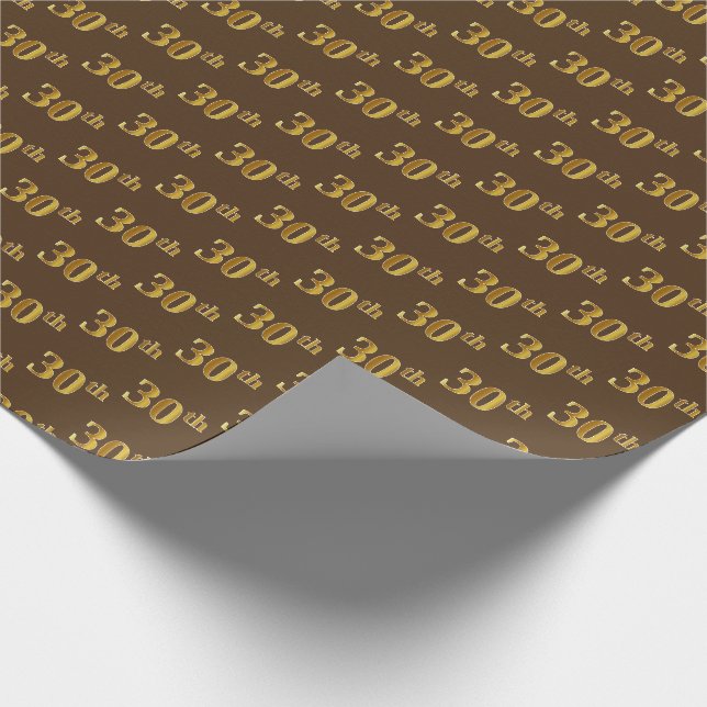 Braun, Imitate Gold 30. (30.) Veranstaltung Geschenkpapier (Ecke)