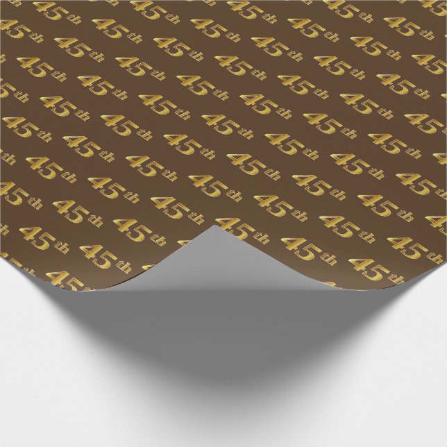 Braun, Imitate Gold 45. (fünfundvierzigste) Verans Geschenkpapier (Ecke)