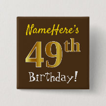 Braun, Imitate Gold 49. Geburtstag, mit Individuel