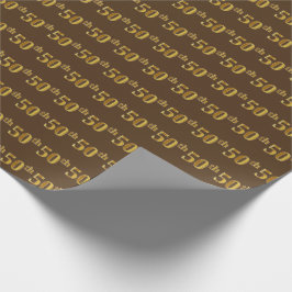 Braun, Imitate Gold 50. (Fünfzigste) Veranstaltung Geschenkpapier