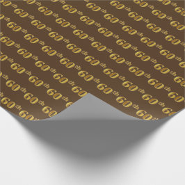 Braun, Imitate Gold 60. (sechzigste) Veranstaltung Geschenkpapier