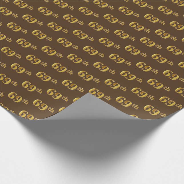 Braun, Imitate Gold 69. (neunundsechzigste) Verans Geschenkpapier (Ecke)