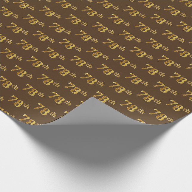 Braun, Imitate Gold 78. (Achtundsiebzig) Veranstal Geschenkpapier (Ecke)
