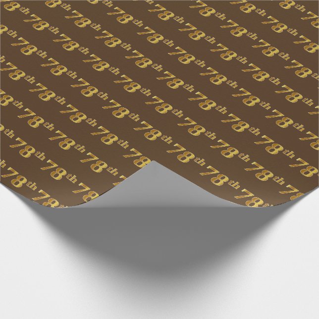 Braun, Imitate Gold 78. (Achtundsiebzig) Veranstal Geschenkpapier (Ecke)