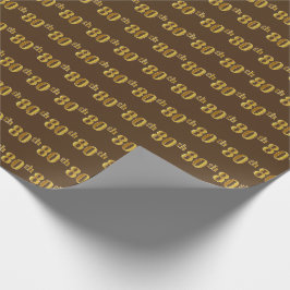 Braun, Imitate Gold 80. (Achtzigste) Veranstaltung Geschenkpapier
