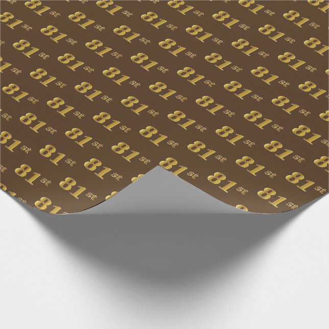 Braun, Imitate Gold 81. (81.) Event Geschenkpapier (Ecke)