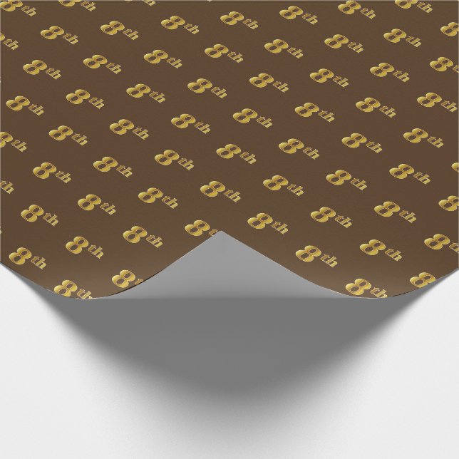 Braun, Imitate Gold 8. (Achte) Veranstaltung Geschenkpapier (Ecke)
