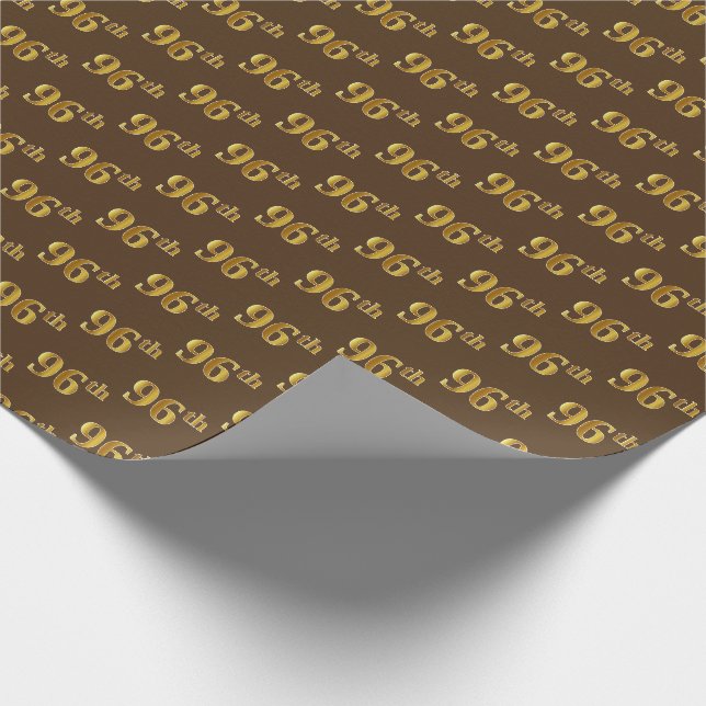 Braun, Imitate Gold 96. (Sechsundneunzig) Veransta Geschenkpapier (Ecke)