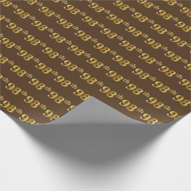 Braun, Imitate Gold 98. (Achtundneunzig) Veranstal Geschenkpapier (Ecke)