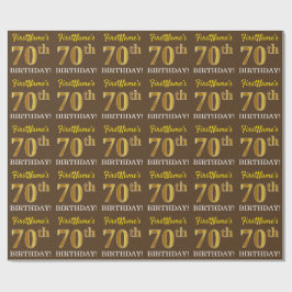 Braun, Imitation Gold sehen "70. GEBURTSTAG" aus Geschenkpapier