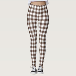 Braun kariert Gingham Leggings
