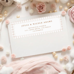 Braun kariert Teddybär neutrale Babyparty Papier