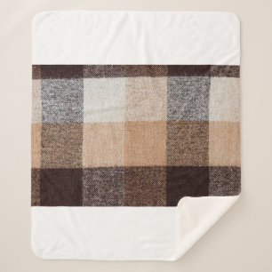 Braun karierte Wolle karierte Textur. Tartan  Sherpadecke