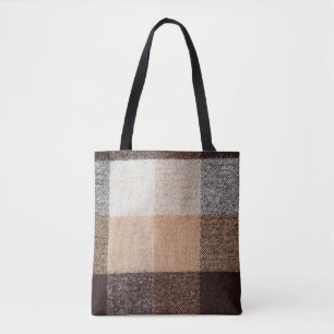 Braun karierte Wolle karierte Textur. Tartan Tasche