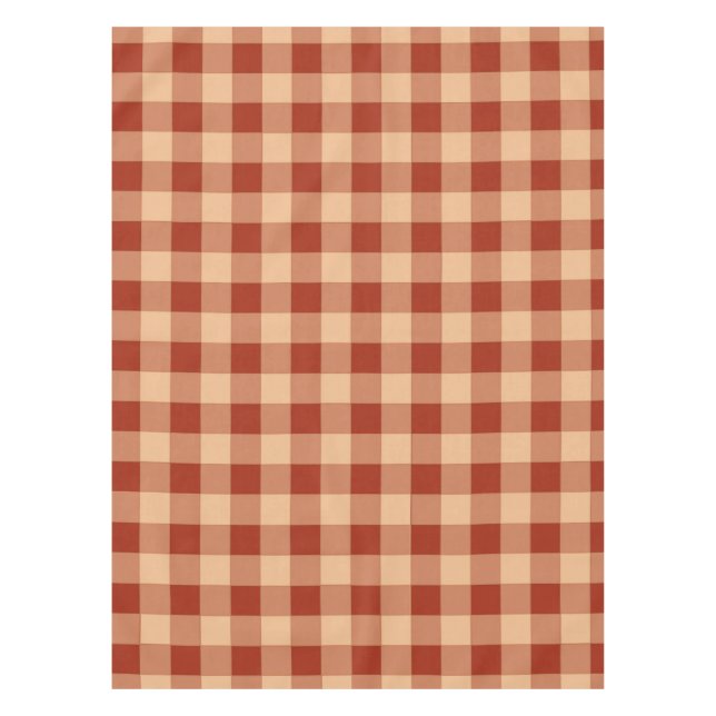 Braun kariertes Gingham-Muster Tischdecke (Vorderseite)