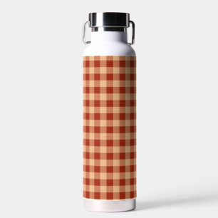 Braun kariertes Gingham-Muster Trinkflasche