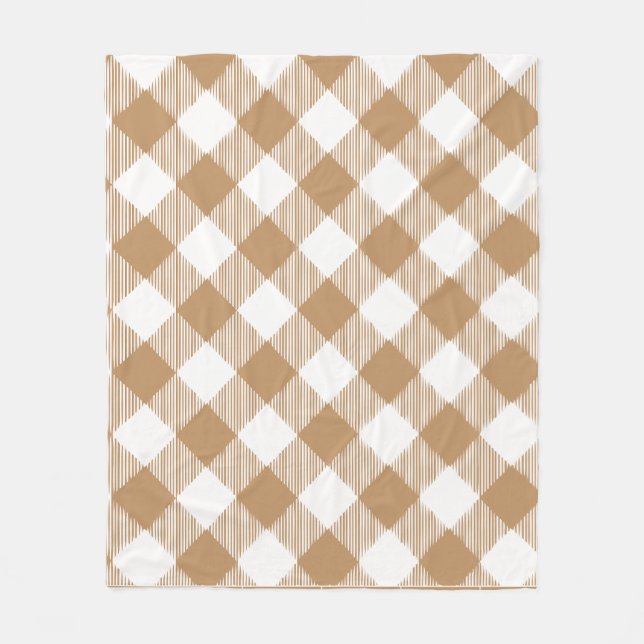 Braun Karo im Büffel-Stil  Fleecedecke (Vorderseite)