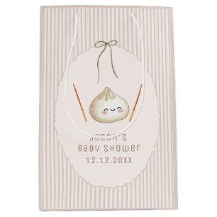 Braun Kawaii Jungen Bogen Asiatische Klöße Baby Sh Mittlere Geschenktüte