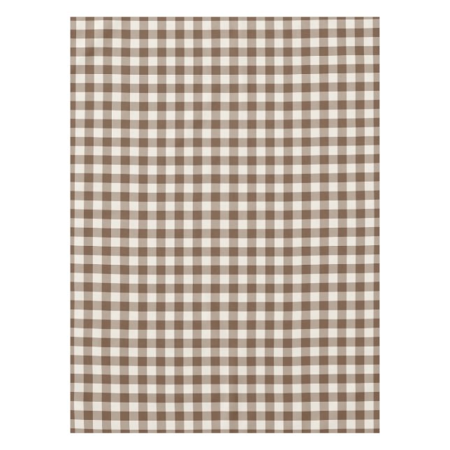 Braun Klassik-Picknick-Gingham-Karo Tischdecke (Vorderseite)