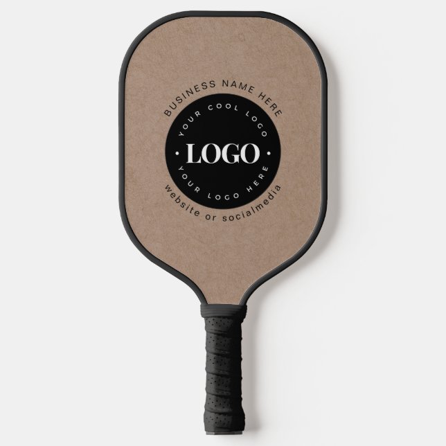 Braun Kraft - Benutzerdefiniertes Logo und Text-Bu Pickleball Schläger (Vorderseite)