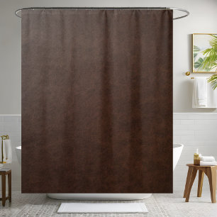Braun Leder Duschvorhang