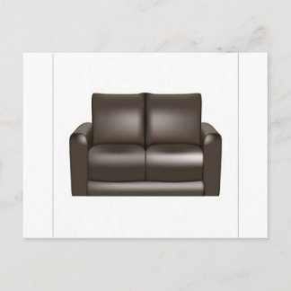 Braun-Ledersofa Postkarte