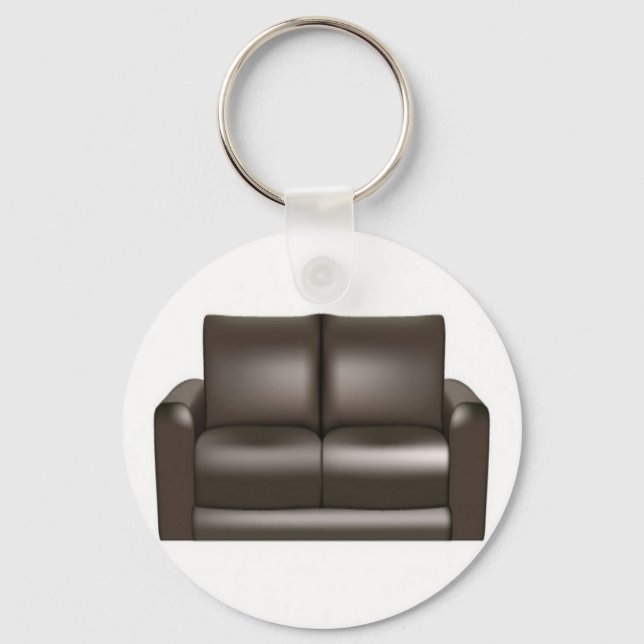 Braun-Ledersofa Schlüsselanhänger (Vorderseite)