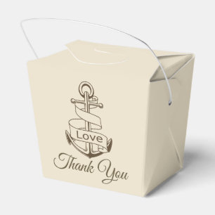 Braun Maritime Dankeschön Schiff Anker Beige Hochz Geschenkschachtel