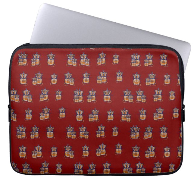 Braun-Maus-Muster Vorhang Laptopschutzhülle (Vorderseite)
