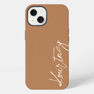 Braun-Minimalist-Script Name Personalisierte Hülle iPhone Hülle