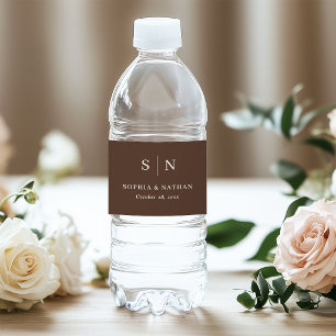 Braun, minimalistisch und chic Monogramm-Hochzei