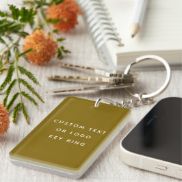 Braun Minimalistischer, benutzerdefinierter Text o Schlüsselanhänger