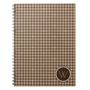 Braun mit Rose Gold Accent Hahnentrittmuster Noteb Notizblock