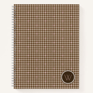 Braun mit Rose Gold Accent Hahnentrittmuster Noteb Notizbuch