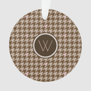 Braun mit Rose Gold Accent Hahnentrittmuster Ornam Ornament