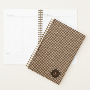 Braun mit Rose Gold Accent Hahnentrittmuster Plann Planer