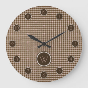 Braun mit Rose Gold Akzente Hahnentrittmuster Uhr