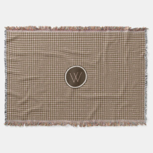 Braun mit Rose Gold-Hahnentrittmuster-Rückenlehne Decke
