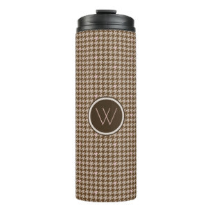 Braun mit Rose Gold Hahnentrittmuster Thermal Tumb Thermosbecher