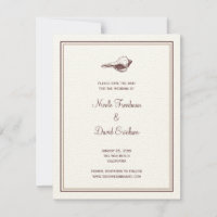 Braun-Muschel-Hochzeitsankündigung Save the Date