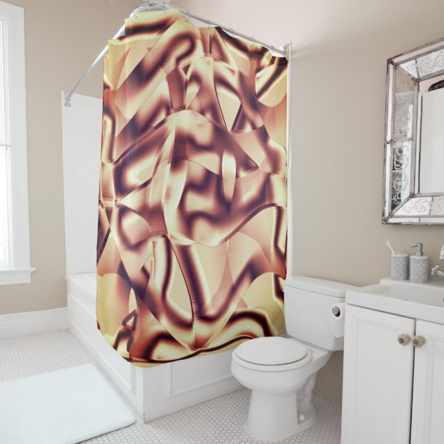 Braun- oder bordeauxrot, beige duschvorhang (Beispiel)
