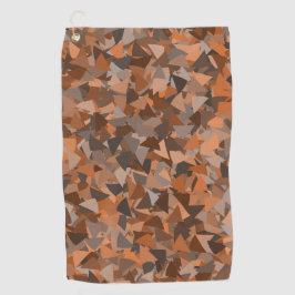 Braun Orange Dreieck-Muster Golfhandtuch