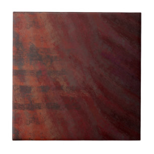 braun / orange dunkelrotes design gemalt fliese